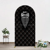 Aperturee - Aperturee Black Suit Diamond Bow Tie Fathers Day Arch Backdrop